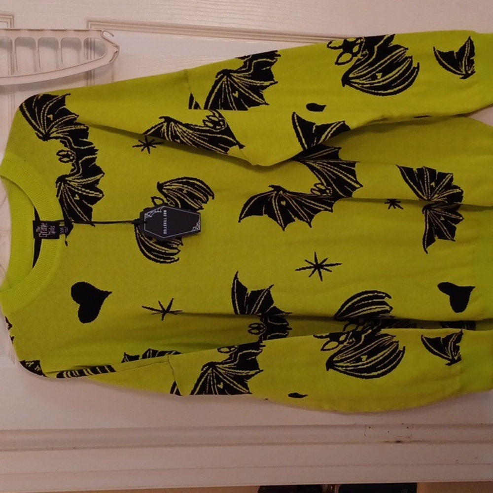 Neon Yellow Bat Sweater - Picture 11 of 13